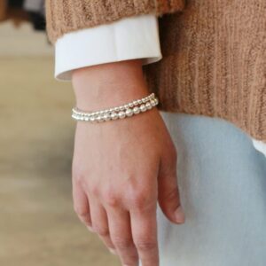 Seamless Silver Ball Beaded Bracelet by Annie Claire Designs