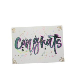 Hand painted card by Samantha Morgan: Congrats